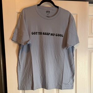 Uniqlo Disney Got to Keep My Cool Slogan Light Blue Tee